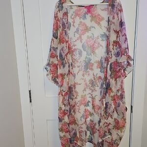 Betsey Johnson Pink and Blue Floral Top